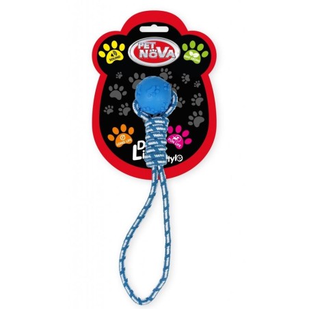 PET NOVA DOG LIFE STYLE Kauspielzeug Knochen + Seil Minze Aroma 40cm Blau