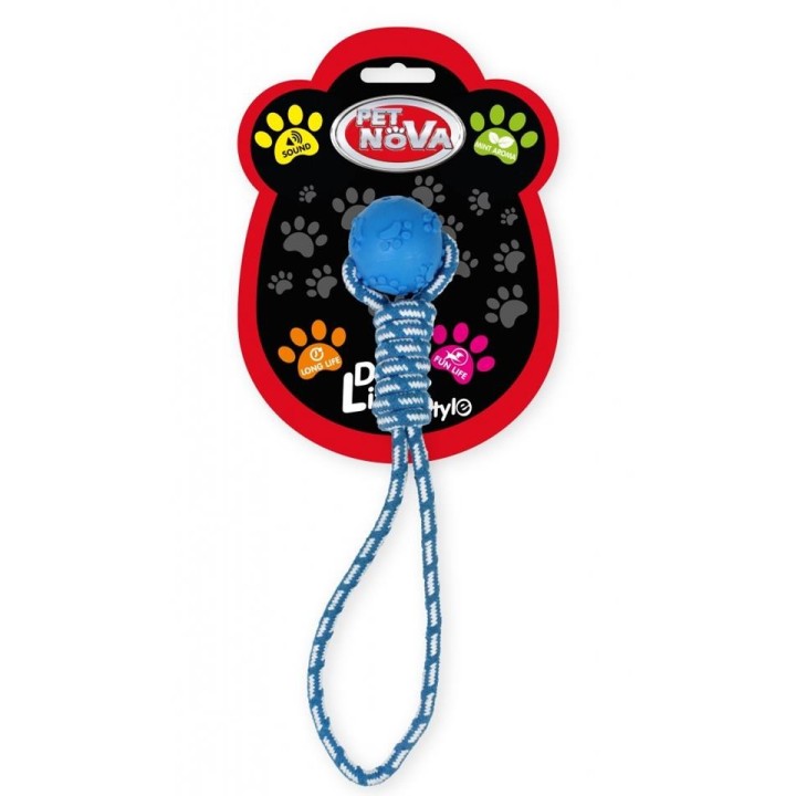 PET NOVA DOG LIFE STYLE Kauspielzeug Knochen + Seil Minze Aroma 40cm Blau