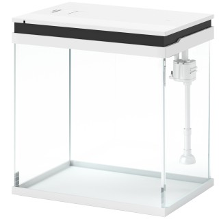 PawHut Kleines komplettes 14L-Aquarium aus Glas mit Filtersystem, LED-Beleuchtung, Wasserpumpe, Abdeckung, für tropische, gol