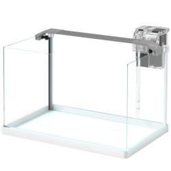 PawHut Aquarium aus Glas mit LED-Lichtern, 20L Aquarium, mit Filterpumpe, für Kampffische, Goldfische, Weiß   Aosom