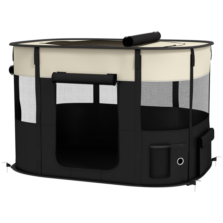 PawHut Hundepark aus Oxford-Gewebe, Welpenpark, Außengehege für Tiere, mit Aufbewahrungstaschen, faltbares Gehege für Hunde W