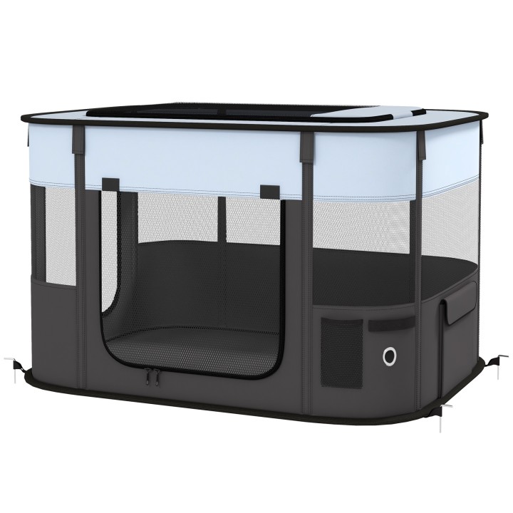 PawHut Hundepark aus Oxford-Stoff, Welpenpark, Außenzwinger für Tiere, mit Aufbewahrungstaschen, faltbarer Zwinger für Hunde