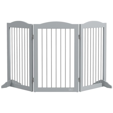 PawHut Faltbare Sicherheitsbarriere, Hundebarriere mit 3 Platten, 2 Stützfüße, Höhe von 80 cm, für Türen, Flure, Schlafzimmer