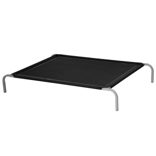 PawHut Hundebett Katzenbett XXL Komfort auf Beinen Feldbett 130L x 90B x 20H cm Mikroperforiertes Textilene Schwarz   Aosom