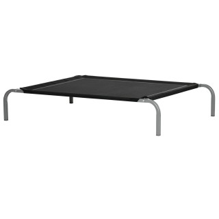 PawHut Hundebett Katzenbett XL Liegeplatz auf Stelzen Campingbett 110L x 75B x 20H cm Textilene Mikroperforation Schwarz   Ao