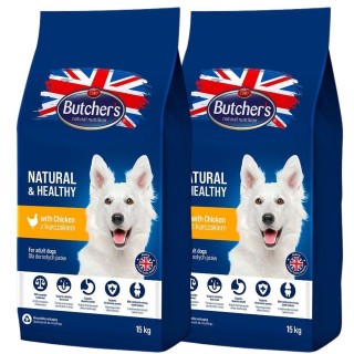 BUTCHER'S Natural&amp,Healthy Hundetrockenfutter mit Huhn 30 kg (2 x 15 kg)
