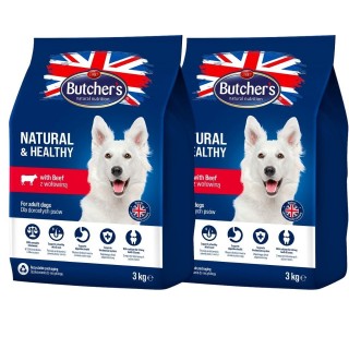 BUTCHER'S Natural&amp,Healthy Hundetrockenfutter mit Rindfleisch 6 kg (2 x 3 kg)
