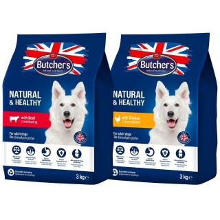 BUTCHER'S Natural&amp,Healthy Mix: Hundetrockenfutter mit Huhn und Rindfleisch 2 x 3 kg