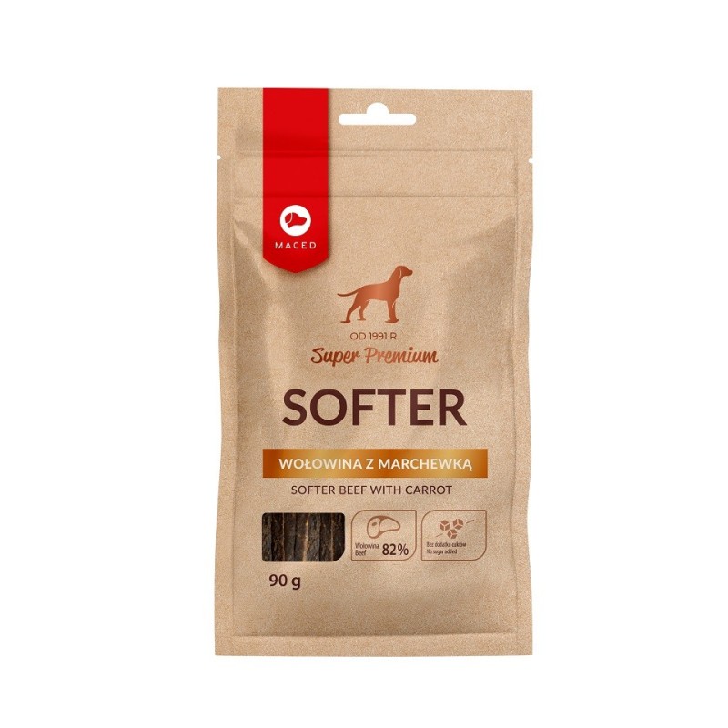 MACED Super Premium Softer Hundeleckerli Rindfleisch mit Karotten 90g