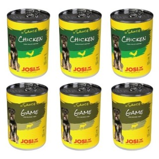 JOSERA JosiDog mit Huhn und Wild in Soße für adulte Hunde 6x415g