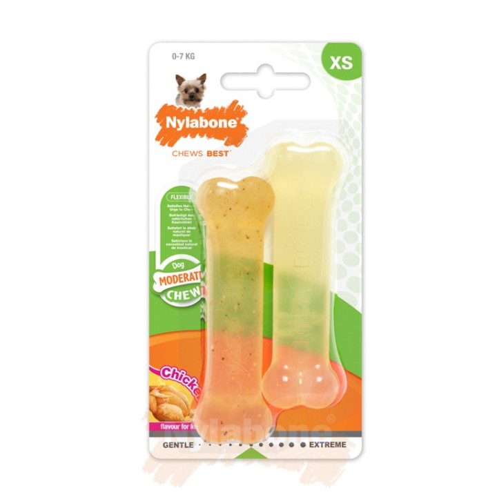 2er-Set Hundespielzeug Nylabone Moderate Chew Chicken 1 Moderate Chew Chicken/ 1 Moderate XS