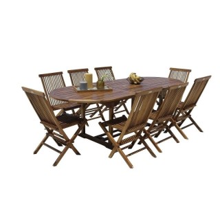 Geölte Gartenmöbel structure ovale Wilsa Garden Teck T8/10+C8