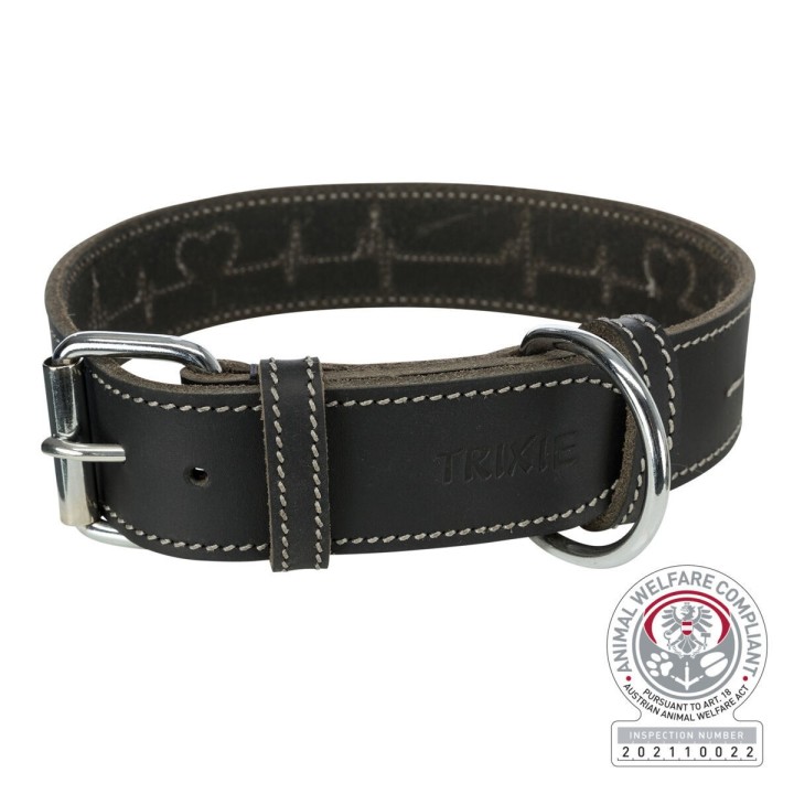 Hundehalsband aus gewachstem und gealtertem Leder heartbeat Trixie