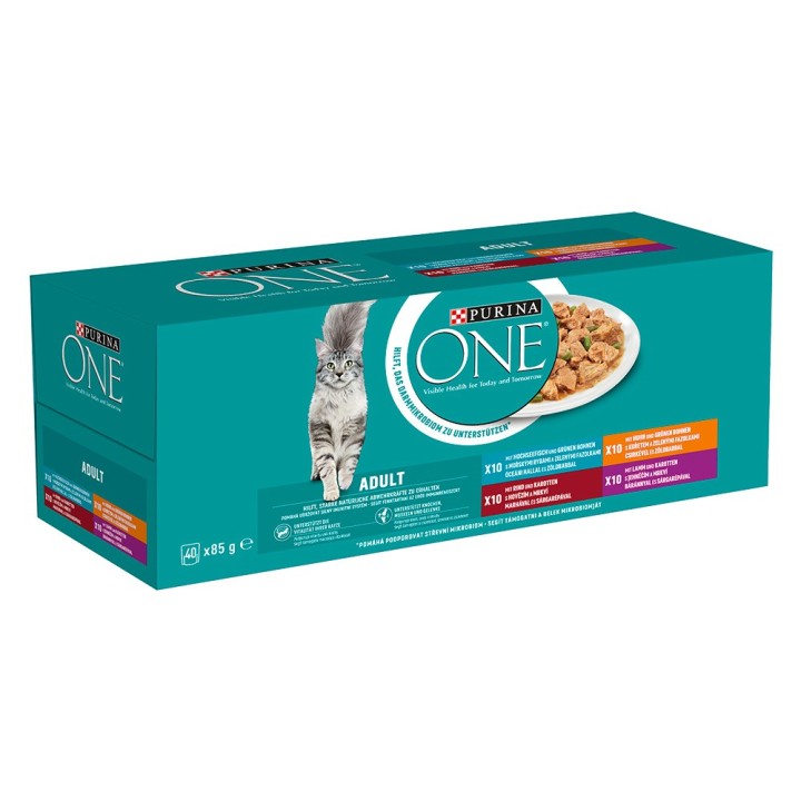 Mixpaket PURINA ONE Adult 40 x 85 g - 4 Sorten