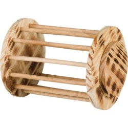 Heuraufe mit Holzdeckel und geflammt für Nagetiere Trixie