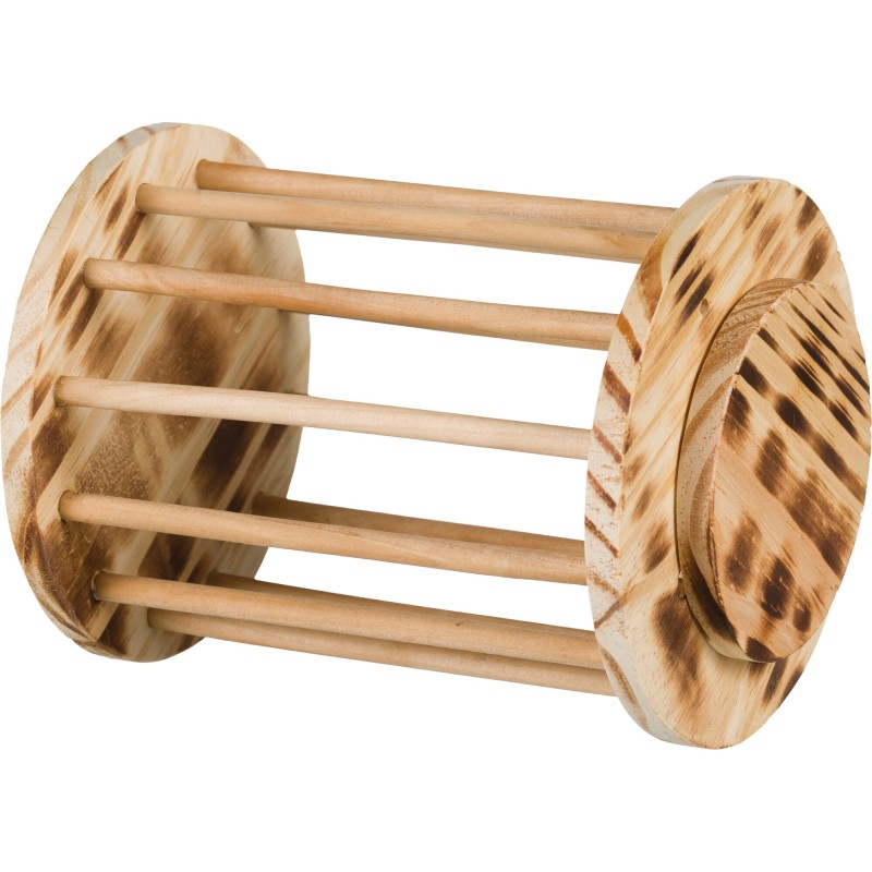 Heuraufe mit Holzdeckel und geflammt für Nagetiere Trixie