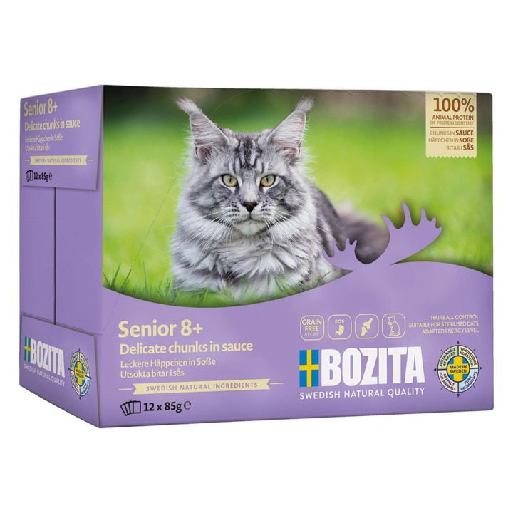 Sparpaket Bozita Häppchen in Soße Senior 24 x 85 g - viel Huhn
