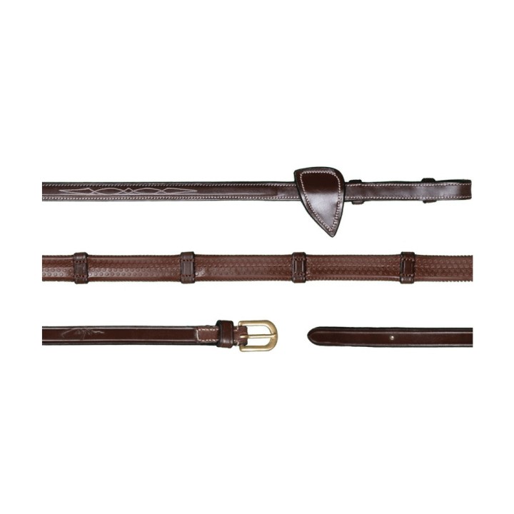 Pferdezügel aus Gummi mit 7 Zügelstangen Dy’on 1/2"