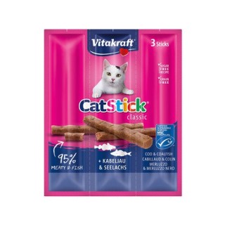 Vitakraft Cat Stick Mini - Kabeljau & Seelachs - 8 + 2 gratis