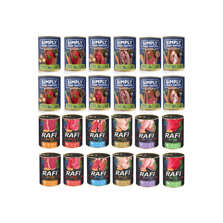 SIMPLY FROM NATURE Mix Geschmacks 12 x 400 g + DOLINA NOTECI Mix Geschmacks 12 x 400 g