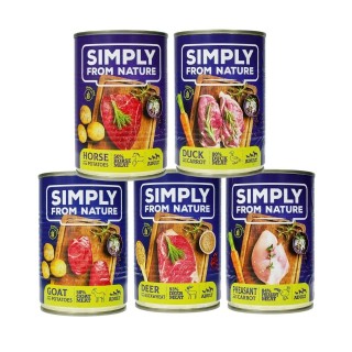 SIMPLY FROM NATURE Hundenassfutter Mix Geschmacksrichtungen 6 x 400g