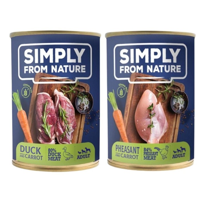 SIMPLY FROM NATURE Ente mit Karotte + Fasan mit Karotte 400 g x 12