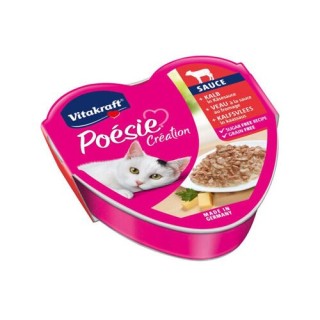 Vitakraft Poésie Création - Kalbfleisch in Käsesoße - 15 x 85g