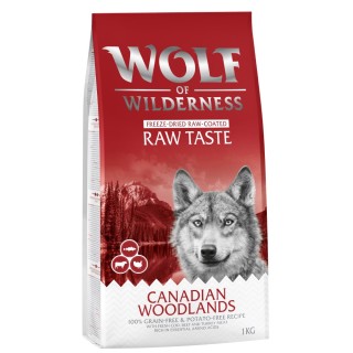 Bis zu 25% Rabatt: 1 kg Wolf of Wilderness Trockenfutter  - Canadian Woodlands - Rind, Pute, Kabeljau
