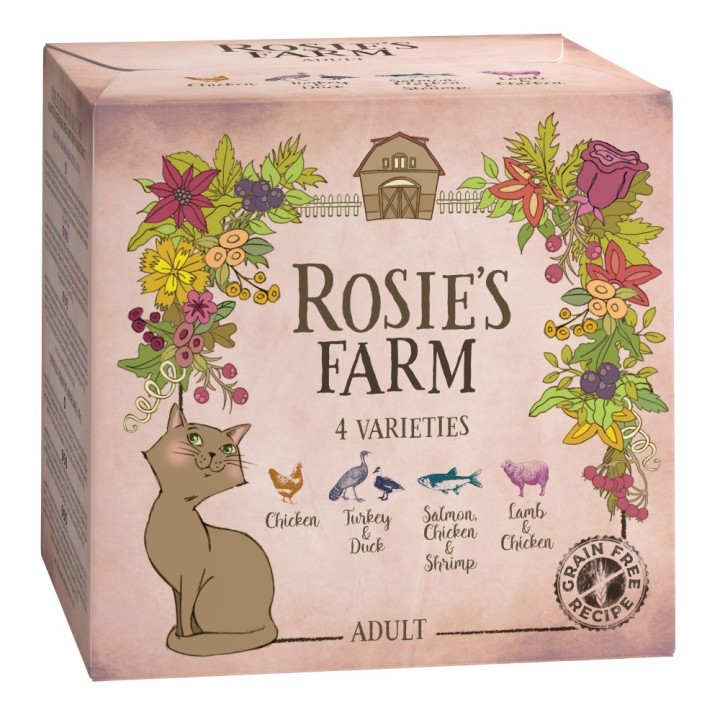4 x 100 g Rosie's Farm Adult zum Probierpreis! - 4 Sorten-Mix