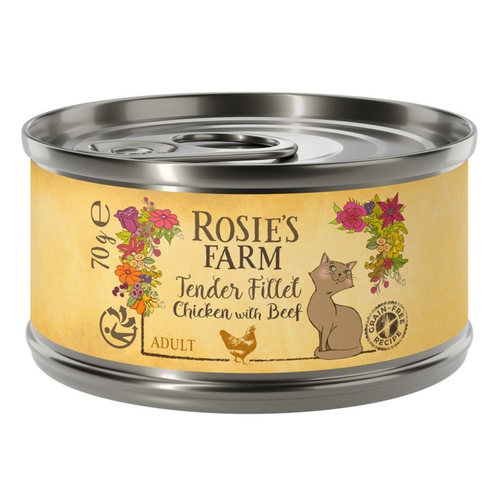 Rosie's Farm Tender Filet 12 x 70 g zum Probierpreis! - Huhn mit Rind