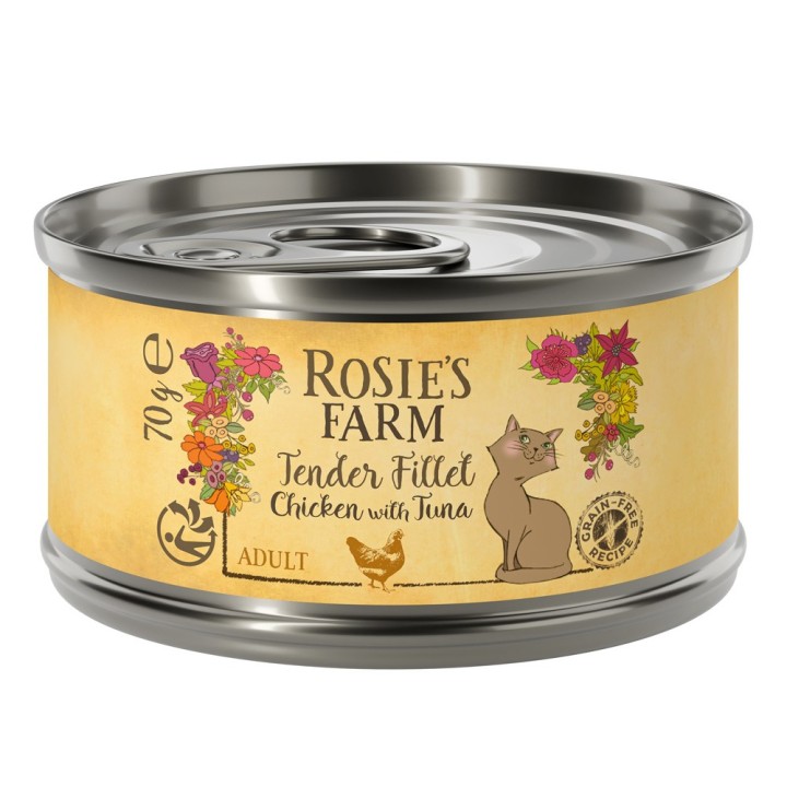 Rosie's Farm Tender Filet 12 x 70 g zum Probierpreis! - Huhn mit Thunfisch