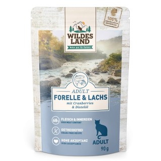 Wildes Land Adult Cat 12 x 90 g - Forelle und Lachs mit Cranberrys