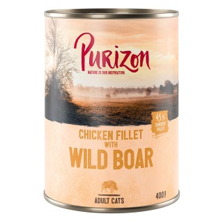 12 x 200 g / 400 g Purizon Katzenfutter zum Sonderpreis! - Hühnerfilet mit Wildschwein (12 x 400 g)