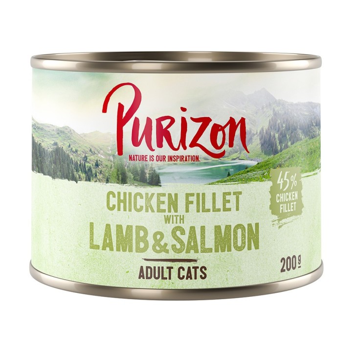 12 x 200 g / 400 g Purizon Katzenfutter zum Sonderpreis! - Hühnerfilet mit Lachs & Lamm (12 x 200 g)