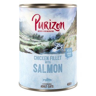 12 x 200 g / 400 g Purizon Katzenfutter zum Sonderpreis! - Hühnerfilet mit Lachs (12 x 400 g)