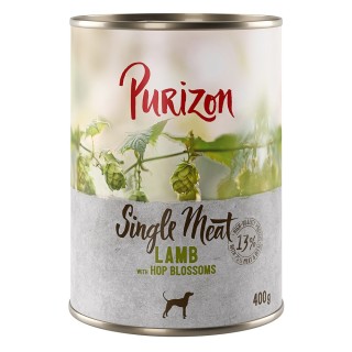 6 x 400/800 g Purizon Nassfutter zum Sonderpreis - Single Meat Lamm mit Hopfenblüten (6x400g)