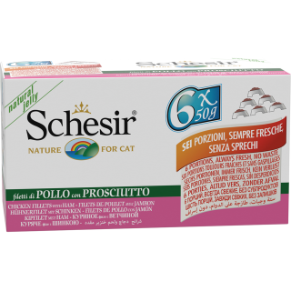 Schesir Multipack Jelly 6x50g - Hühnerfilet und Schinken