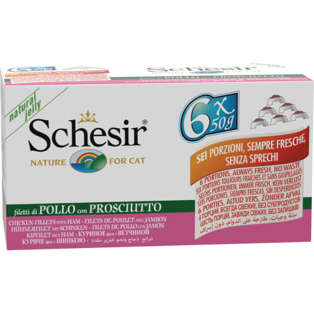 Schesir Multipack Jelly 6x50g - Hühnerfilet und Schinken