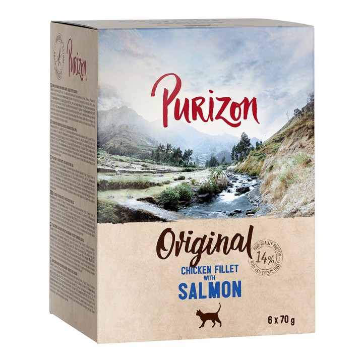 24 x 70 / 85 g Purizon Katzenfutter zum Sonderpreis!  - Adult: Hühnerfilet mit Lachs (24 x 70 g)