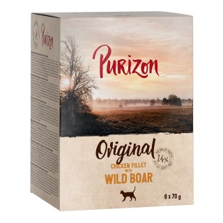 24 x 70 / 85 g Purizon Katzenfutter zum Sonderpreis!  - Adult: Hühnerfilet mit Wildschwein (24 x 70 g)