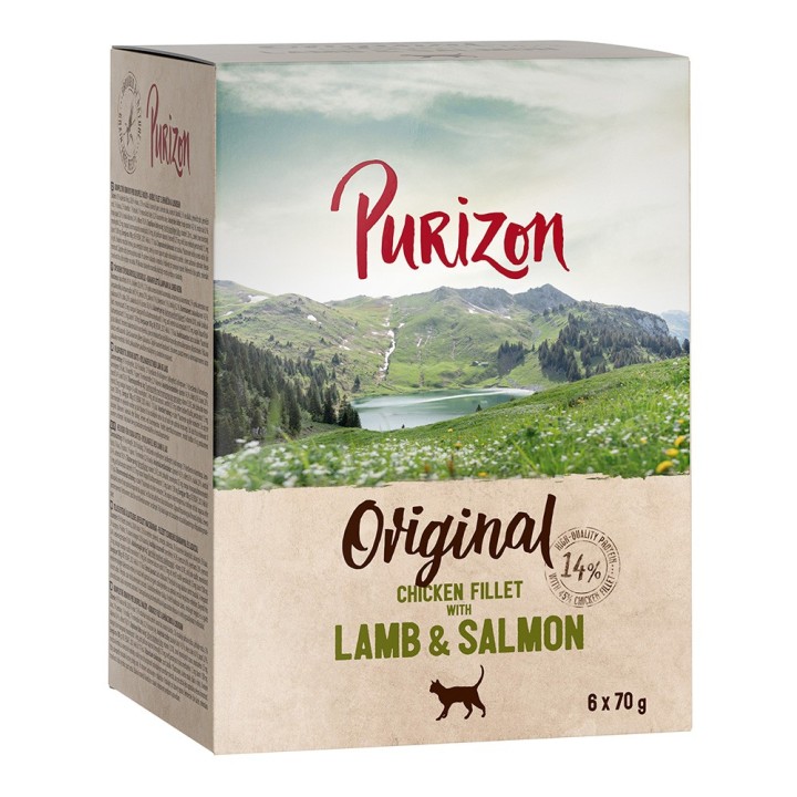 24 x 70 / 85 g Purizon Katzenfutter zum Sonderpreis!  - Adult: Hühnerfilet mit Lamm & Lachs (24 x 70 g)