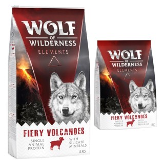 12 + 1 kg gratis! 13 kg Wolf of Wilderness Trockenfutter Fiery Volcanoes - Lamm (Monoprotein)