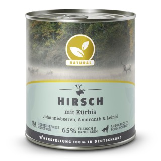 Natural | Hirsch mit Kürbis & Leinöl | 30 x 800 g