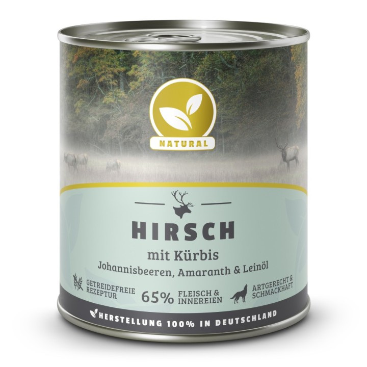 Natural | Hirsch mit Kürbis & Leinöl | 30 x 800 g