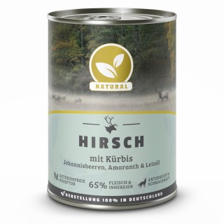Natural | Hirsch mit Kürbis & Leinöl | 30 x 400 g
