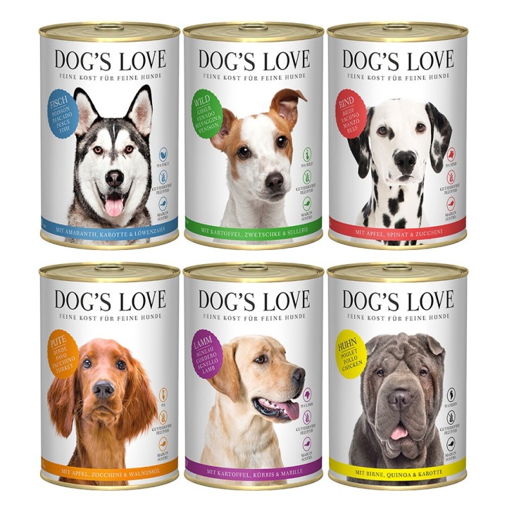 Dog´s Love Adult 6 x 400 g - Mixpaket (6 Sorten)