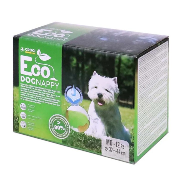 Croci Nappy Eco Hundewindeln - Gr. M: 32 - 44 cm, 12 Stück