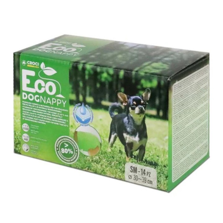 Croci Nappy Eco Hundewindeln - Gr. S: 30 - 39 cm, 14 Stück
