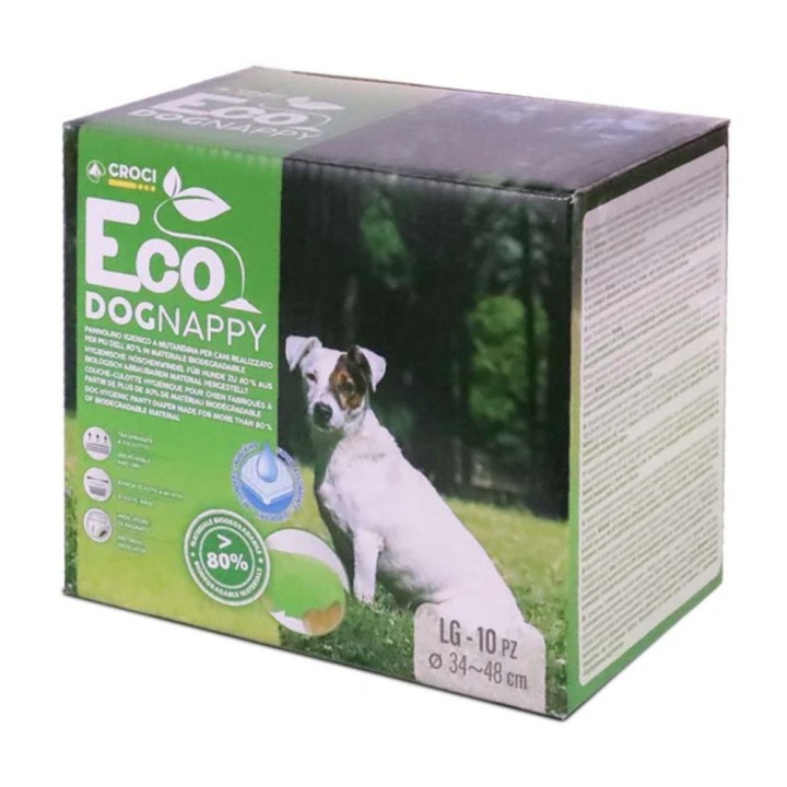 Croci Nappy Eco Hundewindeln - Gr. L: 34 - 48 cm, 10 Stück