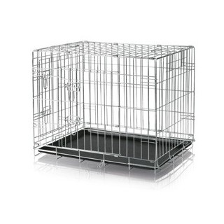 TRIXIE Transport-Gitter-Box silber, Gr. M, Maße: ca. 78 x 62 x 55 cm